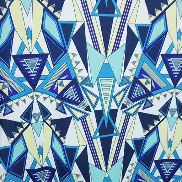 Title Nine Women's Poly Stretch Geo Print Mini Dress Blue- XL - Picture 8 of 9